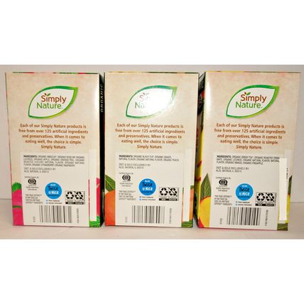 Simply Nature NON-GMO Organic Herbal, Black, Green Tea 1.4oz 39g (3 Boxes)