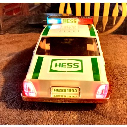 Hess Patrol Car 1993 Flashing Lights Dual Sound Siren W/Box 10 1/2" Long Working