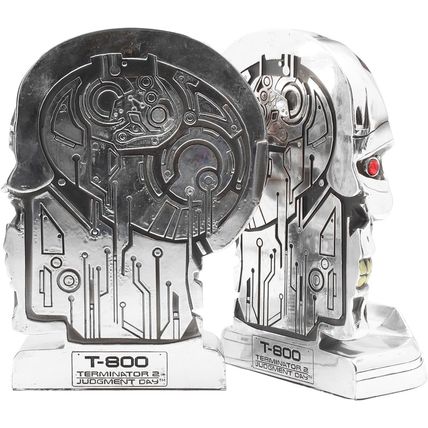 Nemesis Now T-800 Terminator 2 Bookends, Sci-Fi Bookcase Decor, Hand-Painted Res