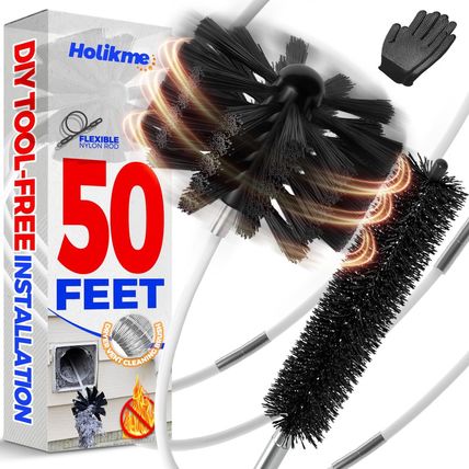 Holikme 50 Feet Dryer Vent Cleaner Kit Lint Remover Flexible Dryer Vent Cleaning
