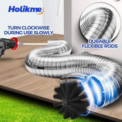 Holikme 50 Feet Dryer Vent Cleaner Kit Lint Remover Flexible Dryer Vent Cleaning