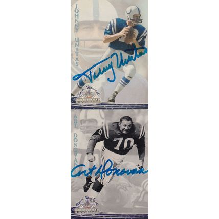 JOHNNY UNITAS & ART DONOVAN AUTO 1994 BALTIMORE COLTS HOF SUPER BOWL CHAMPIONS