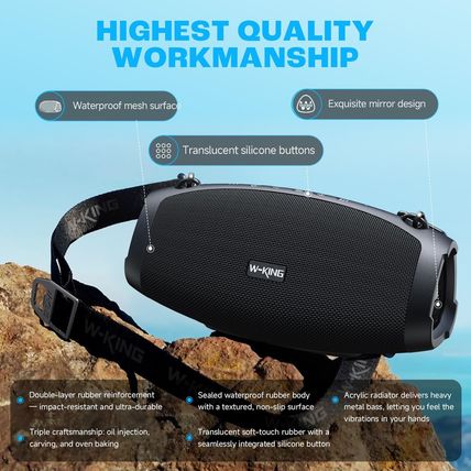 W-KING Portable Loud Speakers Bluetooth Wireless, 120W Max IPX6 Waterproof Outdo