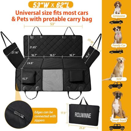 Back Seat Extender for Dogs-Large Space, Dog Car Seat Cover Hard Bottom Holds 42
