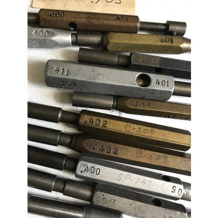 MIXED LOT GO NO GO PLUG GAGES,.395,.403,.405,.408,.400,.405,.402  ,.401,ES