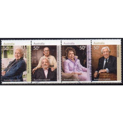 Australia 2008 Aust Legends of Philanthropy - Se-tenant Strip of 4 x 50c Used