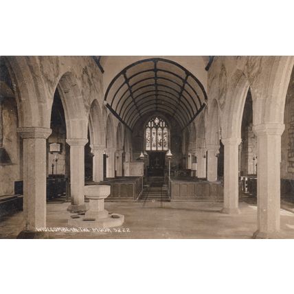 EC806 WIDECOMBE IN THE MOOR CHURCH INTERIOR . R/P POSTCARD