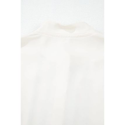 Beige Floral Embroidered Stand Neck Buttoned Shirt