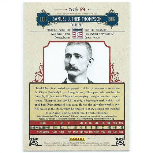 2012 Panini Cooperstown - #129 - Sam Thompson