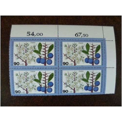 West Berlin Germany 1979 Humanitarian Woodland Flowers blocks mint set stamps