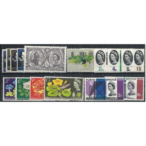 1964 ALL Commemoratives SG646-660 Mounted Mint.