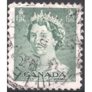 Canada 1953 - SG451 - 2c green - Queen Elizabeth 11 - used