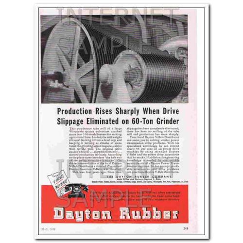 DAYTON RUBBER COMPANY 1948 Production rises sharply vintage ad