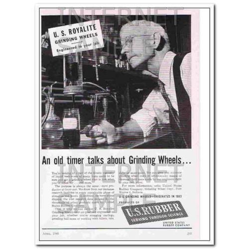 US GRINDING WHEELS 1948 UNITED STATES RUBBER COMPANY vintage ad
