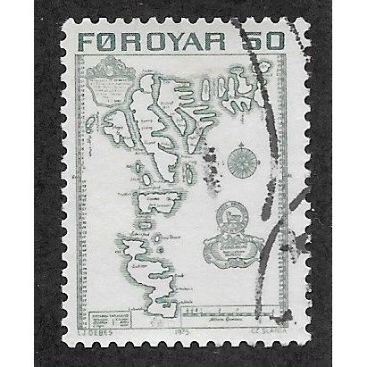 FAR 1975 50o 'MAP OF FAROE ISLANDS' FINE USED (EBID74-928)
