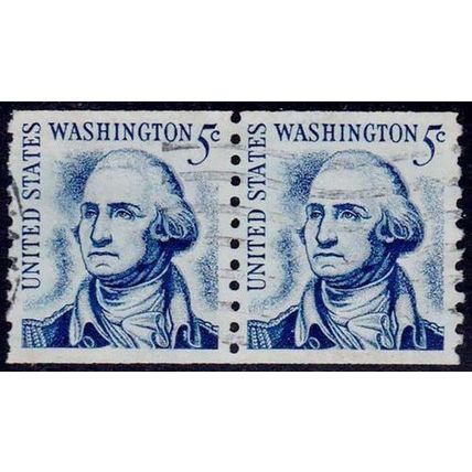USA 1966 Personalities Washington 2 x 5c Used Stamps