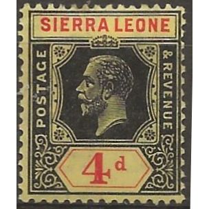 Sierra Leone 1925 SG137 4d Black & Red / Pale Yellow Mounted Mint .