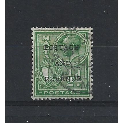 Malta.SG175 1/2d Yellow-Green.Fine Used.Apr25j