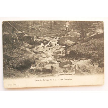 vintage postcard Vaux de Cernay, Les Cascades