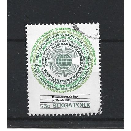 Singapore.SG445 75c Commonwealth Logo and Country Names.Fine Used.Jul25