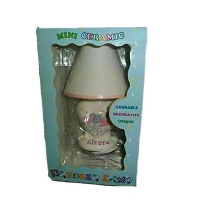 Mini Ceramic Dresser Lamp Named Lizzy.