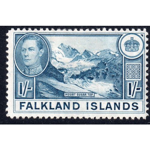 Falkland Islands Sg158 1s Light Dull Blue Fine Lightly Mounted Mint(G137)