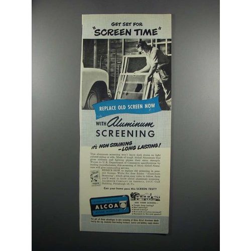 1950 Alcoa Aluminum Screening Ad - Set For Screen Time