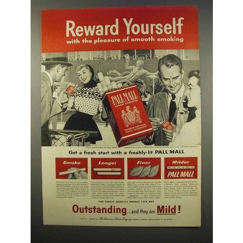 1956 Pall Mall Cigarettes Ad - Reward Yourself