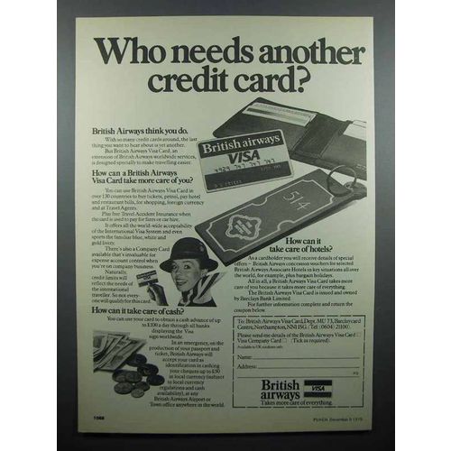 1979 British Airways VISA Ad - Another Credit Card?