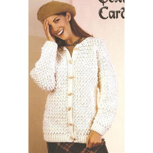 Crochet Sweater Pattern Textured Cardigan
