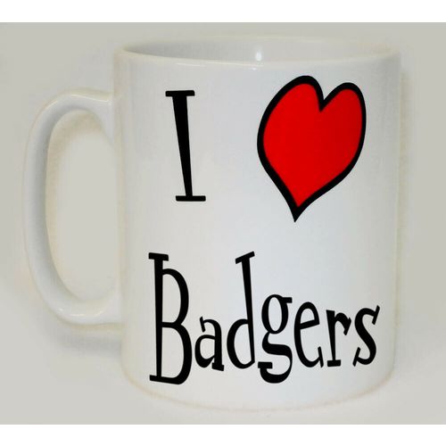 I Heart Badgers Mug Can Personalise Funny Animal Love Countryside Ratel Gift