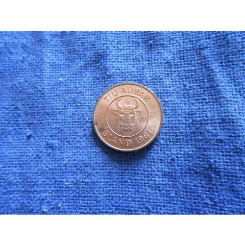 1981 ICELAND 10 AURAR COIN.