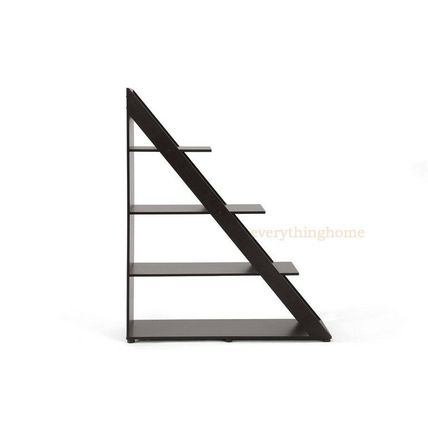 Brown Display Shelving Unit Divider Decor Shelf Bookcase Modern Angled Design