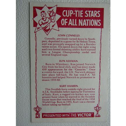 DC Thompson 1962 Cup-Tie Stars of All Nations Card Variants (ef1)