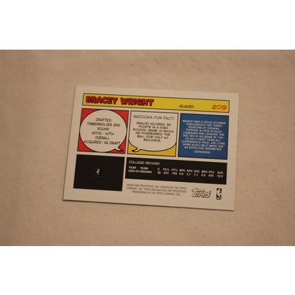 Bracey Wright 2005/06 Bazooka MINI NO. 209 ROOKIE