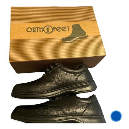 Orthofeet Avery Island Lace Oxford Shoes (Men’s) in Black Leather