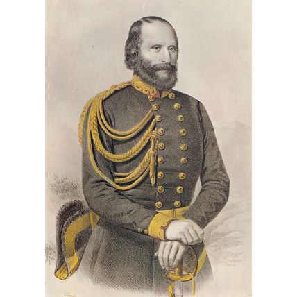 Garibaldi Painting 1859 Italian War Of Independence Military Postcard