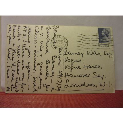 a EWE AND THREE LAMBS used postcard 1979 pm ... SHEEP =