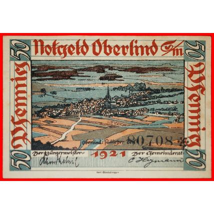 THURINGIA:GERMANY OBERLIND★50 PFENNIGS 1921 TO BE PUBLISHED★LOW START★NO RESERVE