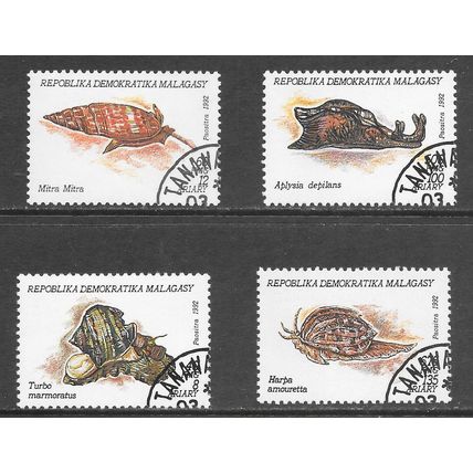 MADAGASCAR 1992 SNAILS MOLLUSCS GASTROPODS USED