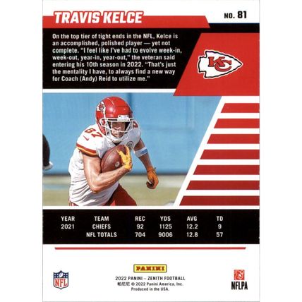2022 Zenith Football Travis Kelce