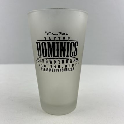 Dominics Downtown & Dave Zappia Tattoo Pint Beer Glass