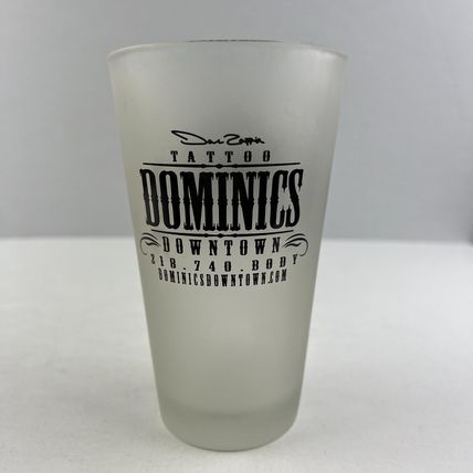 Dominics Downtown & Dave Zappia Tattoo Pint Beer Glass