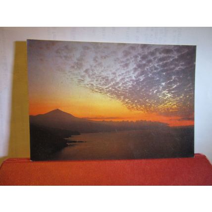 SUNSET AT THE TEIDE, TENERIFE , SPAIN used postcard dated 1984 =