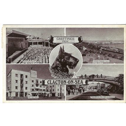 Clacton-on-Sea, Essex, England, UK - 1950s Vintage Multiview Photo Postcard