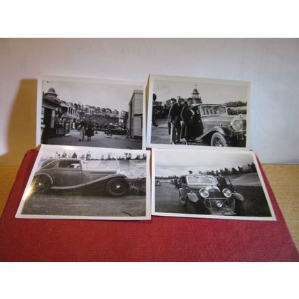 BROOKLANDS RACING TRACK, WEYBRIDGE, Surrey. 4 x vintage photographs c.1932 =