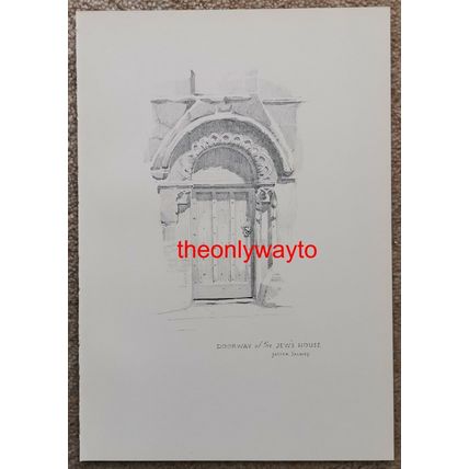 Doorway Of Jew's House, Lincoln, Salwey, Sketch Book Illustration (Print), 1928