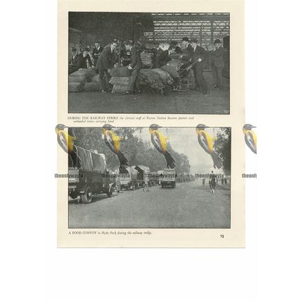 Railway Strike, Food Convoy, 1926, Book Illustration (Print) 1935
