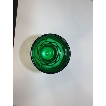 Vintage Viking Emerald Green Georgian Tumbler Glass Honeycomb 4.25”