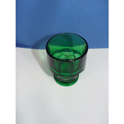 Vintage Viking Emerald Green Georgian Tumbler Glass Honeycomb 4.25”